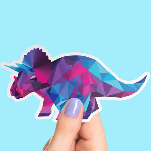 Dinosaur Triceratops Premium Vinyl Sticker, Water Bottle Sticker, Dinosaur Party Favors, Laptop Decal