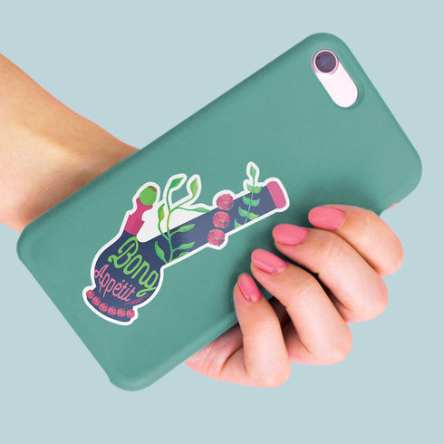 Cannabis Weed Botanical "Bong Appétit" Premium Vinyl Sticker, Weed and Cannabis Laptop Decals, Stoner Gifts