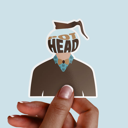 Pothead Coffee Vinyl  Sticker, Coffee Brew Art, Laptop Decal, Hydroflask Sticker Coffee Lover Gifts