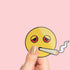 Smoking Joint Emoji Premium Vinyl Sticker, Weed Hydroflask Labels, Laptop Decal, Stoner Gifts