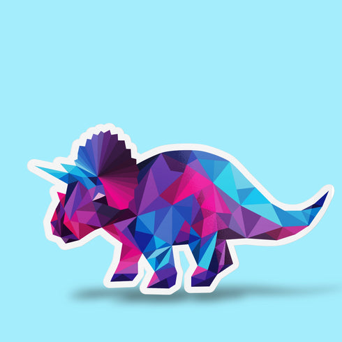 Dinosaur Triceratops Premium Vinyl Sticker, Water Bottle Sticker, Dinosaur Party Favors, Laptop Decal