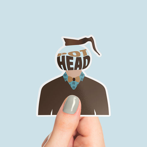Pothead Coffee Vinyl  Sticker, Coffee Brew Art, Laptop Decal, Hydroflask Sticker Coffee Lover Gifts