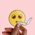 Smoking Joint Emoji Premium Vinyl Sticker, Weed Hydroflask Labels, Laptop Decal, Stoner Gifts