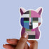 Abstract Cat Premium Vinyl Sticker, Water Bottle Sticker, Cat Lover Gift, Feline Laptop Decal