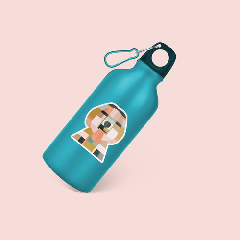 Abstract Labradoodle Dog Premium Vinyl Sticker, Water Bottle Sticker, Dog Lover Gift, Golden Doodle Laptop Decal, Stocking Stuffers