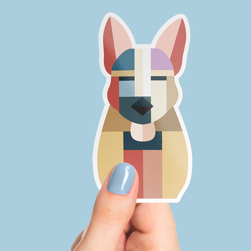 Abstract German Shepherd Dog Premium Vinyl Sticker, Water Bottle Sticker, Dog Lover Gift, Golden Doodle Laptop Decal, Stocking Stuffers