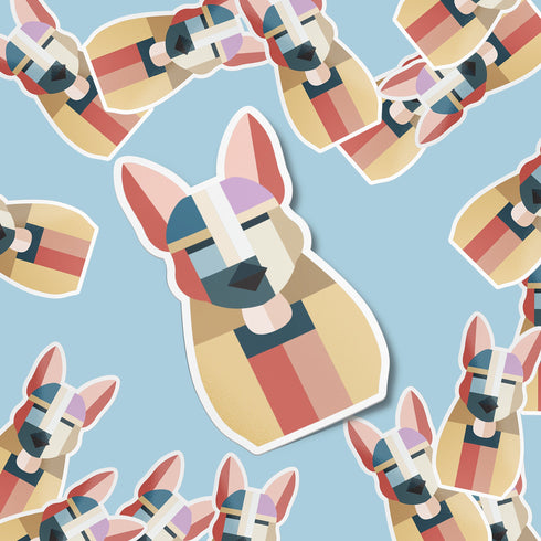 Abstract German Shepherd Dog Premium Vinyl Sticker, Water Bottle Sticker, Dog Lover Gift, Golden Doodle Laptop Decal, Stocking Stuffers