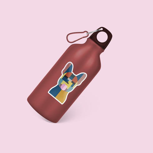 Abstract French Bulldog Premium Vinyl Sticker, Water Bottle Sticker, Dog Lover Gift, Frenchie Laptop Decal, Stocking Stuffers