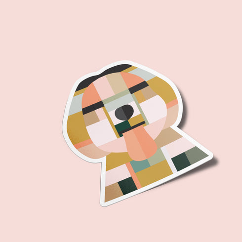 Abstract Labradoodle Dog Premium Vinyl Sticker, Water Bottle Sticker, Dog Lover Gift, Golden Doodle Laptop Decal, Stocking Stuffers