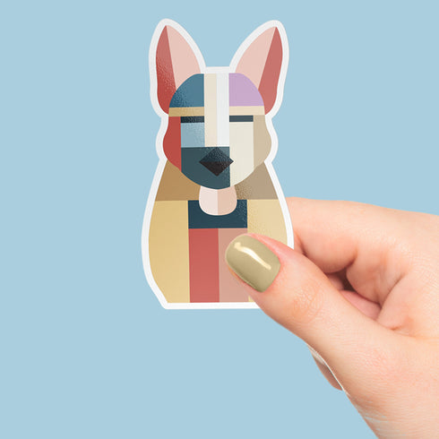 Abstract German Shepherd Dog Premium Vinyl Sticker, Water Bottle Sticker, Dog Lover Gift, Golden Doodle Laptop Decal, Stocking Stuffers