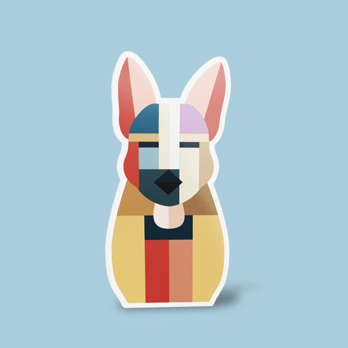 Abstract German Shepherd Dog Premium Vinyl Sticker, Water Bottle Sticker, Dog Lover Gift, Golden Doodle Laptop Decal, Stocking Stuffers