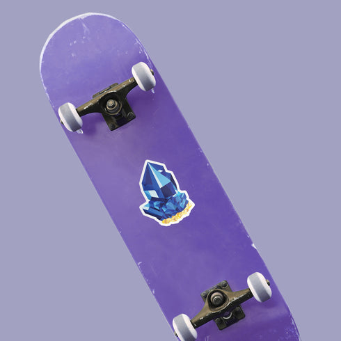 Blue Sapphire Crystal Premium Vinyl Sticker, Gift for Virgo, Bohemian Art Laptop Decal, Stocking Stuffer