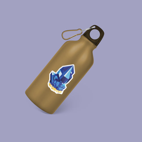 Blue Sapphire Crystal Premium Vinyl Sticker, Gift for Virgo, Bohemian Art Laptop Decal, Stocking Stuffer