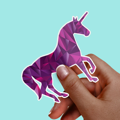 Unicorn Geometric Premium Vinyl Sticker, Water Bottle Sticker, Unicorn Party Favors, Laptop Decal