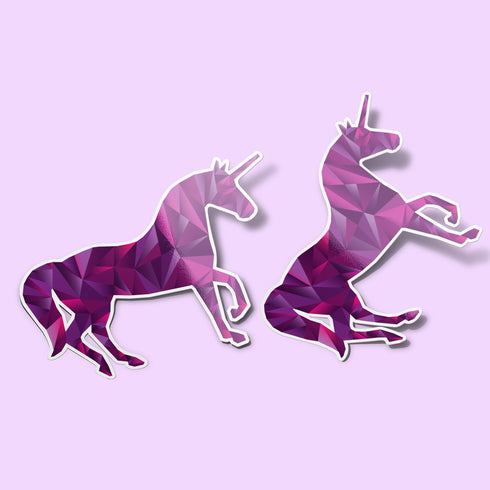 Unicorn Geometric Premium Vinyl Sticker, Water Bottle Sticker, Unicorn Party Favors, Laptop Decal