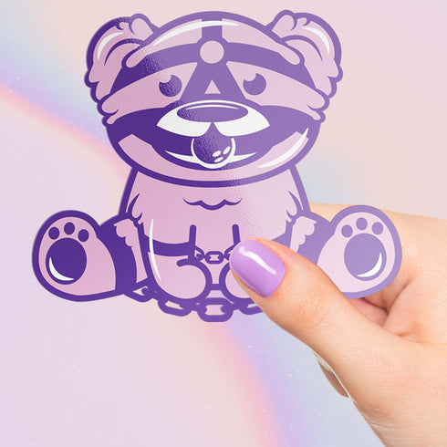 Kinky Bear Premium Vinyl Sticker, BDSM Decal, Bondage Hydroflask Sticker