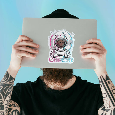 Space Grace Premium Vinyl Sticker, Grace Jones Astronaut Laptop Decal, 1980s Style Sticker, Space Galaxy