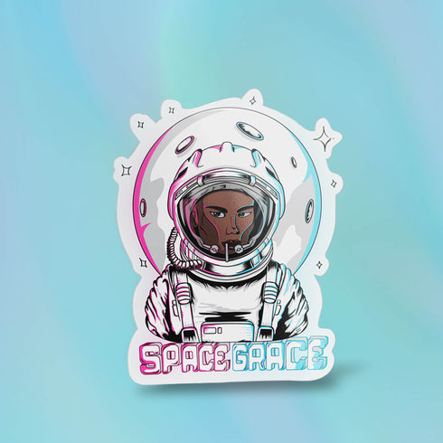 Space Grace Premium Vinyl Sticker, Grace Jones Astronaut Laptop Decal, 1980s Style Sticker, Space Galaxy