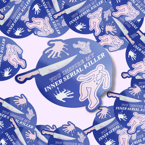 Serial Killer Sticker, True Crime Junkie Water Bottle Sticker, Gifts Anti-Social People, Dark Comedy Gifts