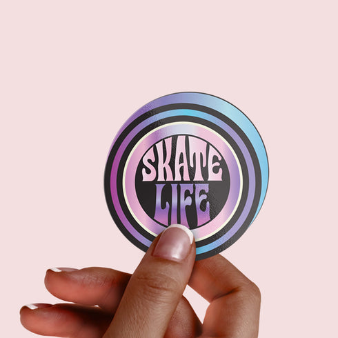 Skate Life Large Roller Skate Premium Vinyl Sticker, Roller Skating Hydroflask Sticker, Quad Skates Laptop Decal, Roller Skate Accessories