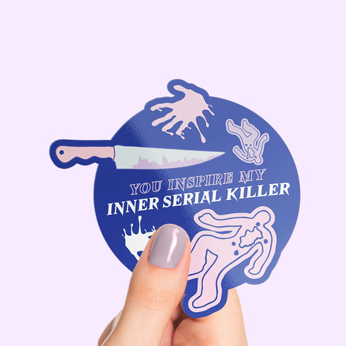 Serial Killer Sticker, True Crime Junkie Water Bottle Sticker, Gifts Anti-Social People, Dark Comedy Gifts