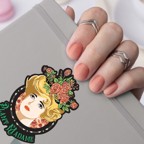 Plant Lady Vinyl Sticker, Plant Lover Gift, Victorian Garden Sticker