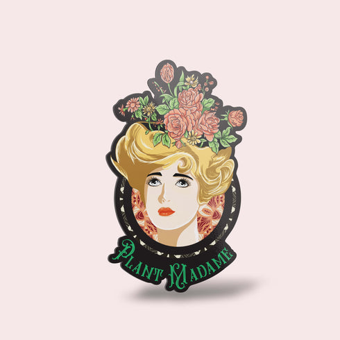 Plant Lady Vinyl Sticker, Plant Lover Gift, Victorian Garden Sticker