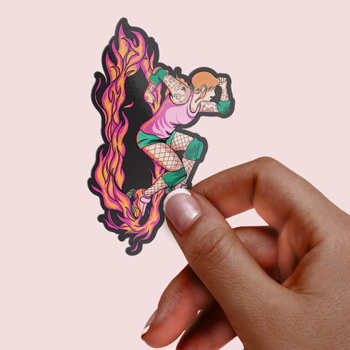 Derby Girl Large Roller Skate Premium Vinyl Sticker, Roller Skate Gifts for Her, Quad Skates Laptop Decal, Roller Skate Accessories