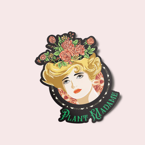 Plant Lady Vinyl Sticker, Plant Lover Gift, Victorian Garden Sticker