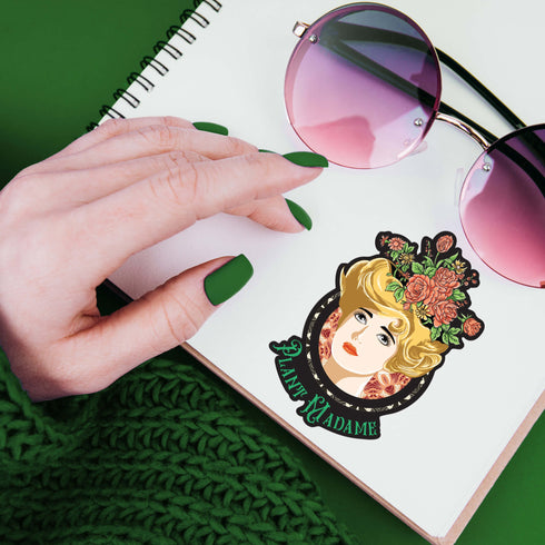 Plant Lady Vinyl Sticker, Plant Lover Gift, Victorian Garden Sticker