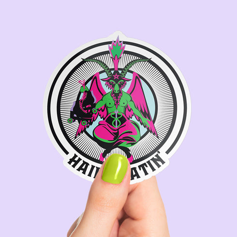 Hail Skatin' Roller Skate Vinyl Sticker, Pentagram Hydroflask Roller Derby Sticker, Roller Skating Accessories and Gifts