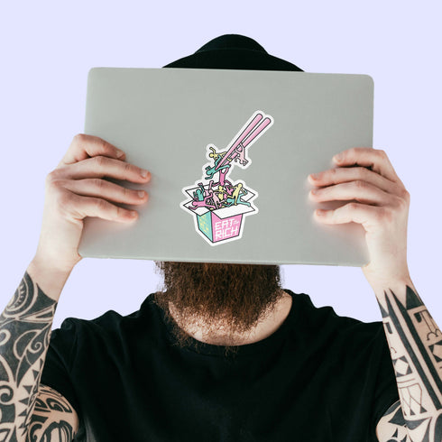 Eat the Rich Vinyl Sticker, Political Anti-Capitalism Premium Laptop Sticker, Japanese Style Cute Pastel Stickers