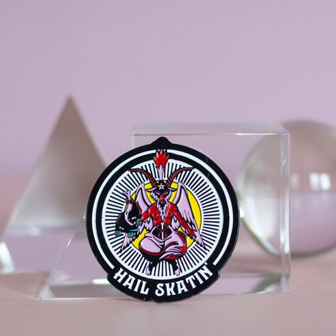 Baphomet Hail Skatin' Roller Skate Pin