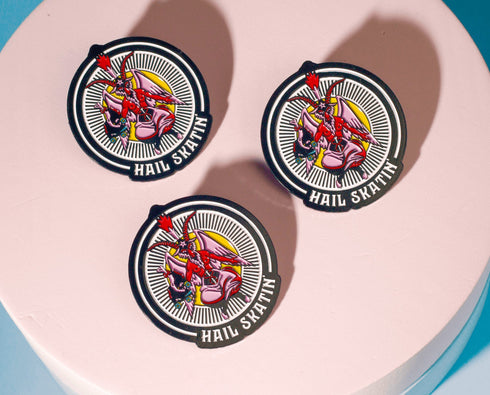 Baphomet Hail Skatin' Roller Skate Pin