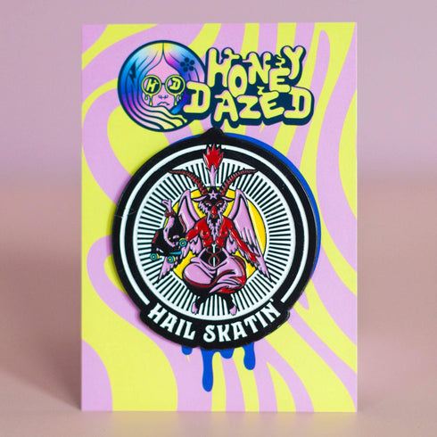Baphomet Hail Skatin' Roller Skate Pin