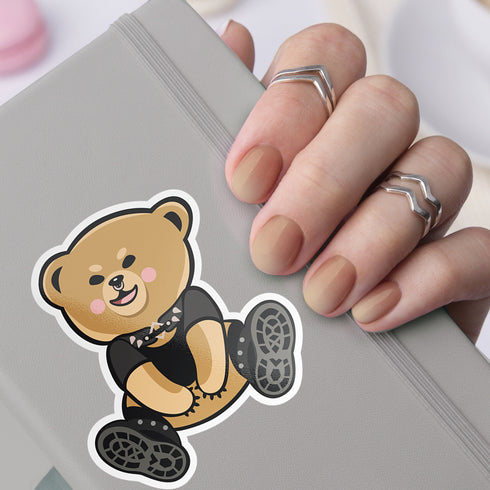 Goth Teddy Bear Sticker, Cute Alt Stickers, Punk Rock Vinyl Stickers, Goth Gifts