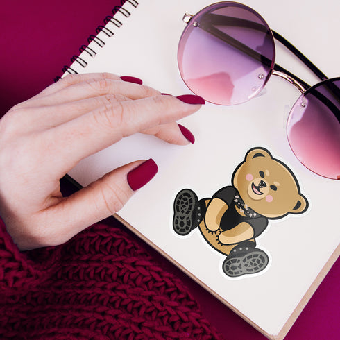 Goth Teddy Bear Sticker, Cute Alt Stickers, Punk Rock Vinyl Stickers, Goth Gifts