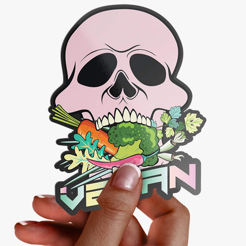 Vegan Skull Sticker