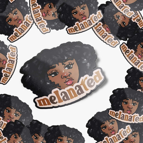 Black Girl Magic Melanated Vinyl Sticker, Melanin Afro Woman Jumbo Sticker, Gifts for Women of Color