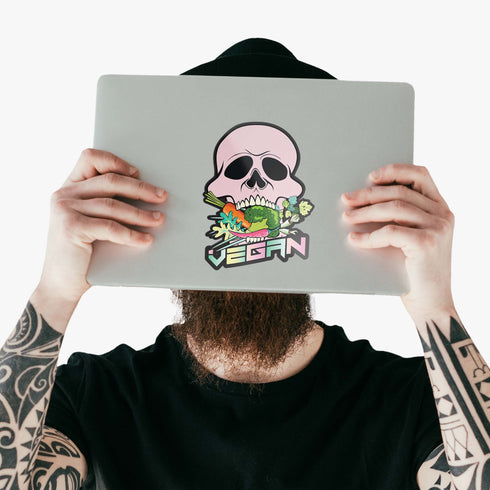 Vegan Skull Sticker