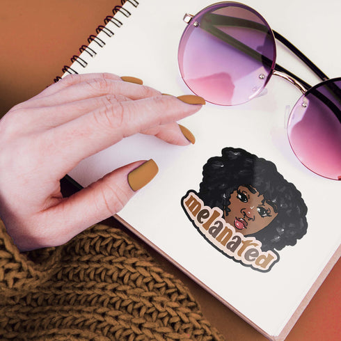 Black Girl Magic Melanated Vinyl Sticker, Melanin Afro Woman Jumbo Sticker, Gifts for Women of Color