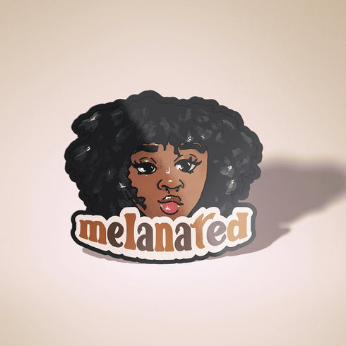 Black Girl Magic Melanated Vinyl Sticker, Melanin Afro Woman Jumbo Sticker, Gifts for Women of Color