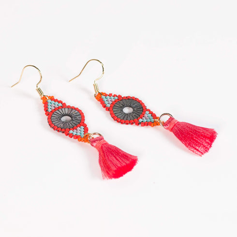 Beaded Tassel Earrings