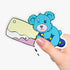 Murderous Teddy Bear Vinyl Sticker, Glitter Holograph Teddy Bear Sticker, Weirdcore Sticker, Pastel Holographic Stickers for Hydroflask
