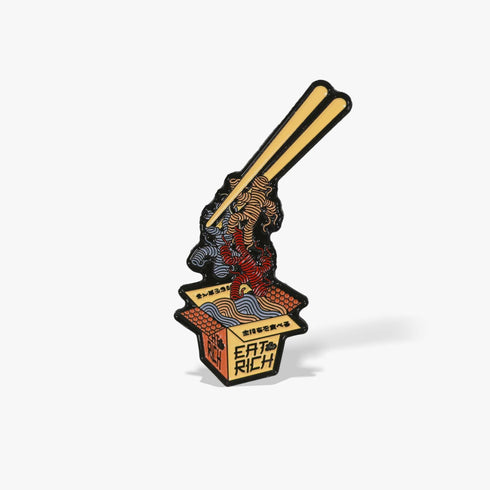 Eat the Rich Enamel Pin, Ramen Noodle Pin, Political Pins, Anti-Capitalist Pin, Japanese Art, Political Gifts