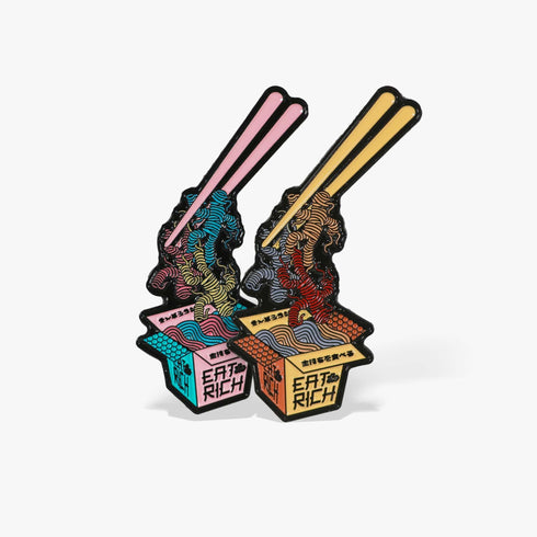 Eat the Rich Enamel Pin, Ramen Noodle Pin, Political Pins, Anti-Capitalist Pin, Japanese Art, Political Gifts