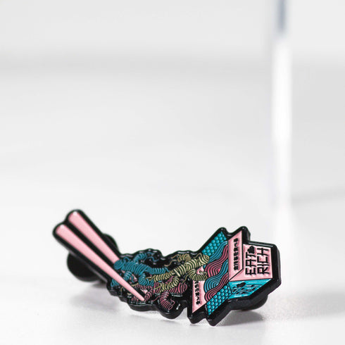 Eat the Rich Enamel Pin, Ramen Noodle Pin, Political Pins, Anti-Capitalist Pin, Japanese Art, Political Gifts