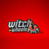 Patch with the text 'Witch on Wheels' featuring roller skates with witch's legs, set against a vibrant red background. The design combines playful witchcraft elements with a fun, retro skating theme.