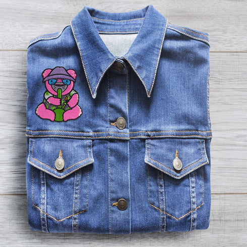 Stoner Iron On Patch, Teddy Bear Smoking Bong Cannabis Patch, Stoner Gifts for Her, Punk Patches, 420 Gifts