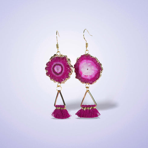 Fuchsia Tassel Earrings